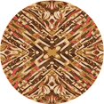 thumbnail image 1 of Ahgly Company Tapis d'Intérieur Ronds Transitionnels Orange Lavables à la Machine, 7 Pieds Rond, 1 of 7