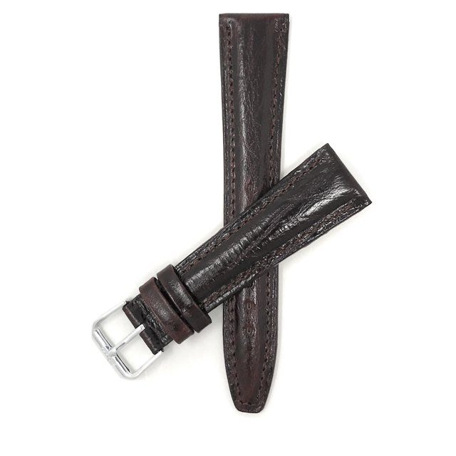 18mm Classic, Leather Watch Band Strap, Semi-Glossy