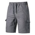 thumbnail image 4 of Mens Casual Drawstring Cargo Shorts Classic Relaxed Fit Elastic Waist Work Shorts with Multi-Pocket, 4 of 8