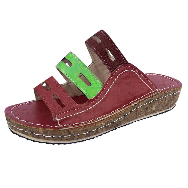 Qertyioot Chaussures Pantoufles Décontractées pour Dames Femmes, Mode, Couleurs Mixtes, à Enfiler