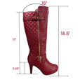 thumbnail image 2 of Bottes à Talon Haut à Fermeture Éclair à Bout Rond Décontractées pour Femmes Dames Mode (Rouge, 5.5), 2 of 5