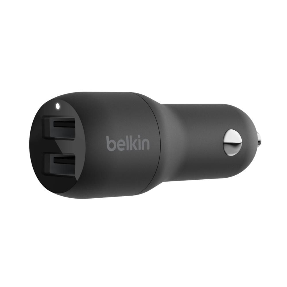 Belkin 24 Watt Dual USB Car Charger - 2 12W USB A Ports with Fast Charging for Apple iPhone 14, 14 Pro, 14 Pro Max, iPhone 13, 13 Pro, 13 Pro Max, Samsung Galaxy, AirPods & More - USB-C Chargerproduct