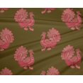 thumbnail image 4 of oneOone Polyester Lycra Fabric Peacock Block Printed Fabric 1 Yard 56 Inch Wide, 4 of 4