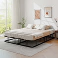 thumbnail image 1 of Costway Queen Size Metal Platform Bed Frame Mattress Foundation with Slat Support Black, 1 of 10