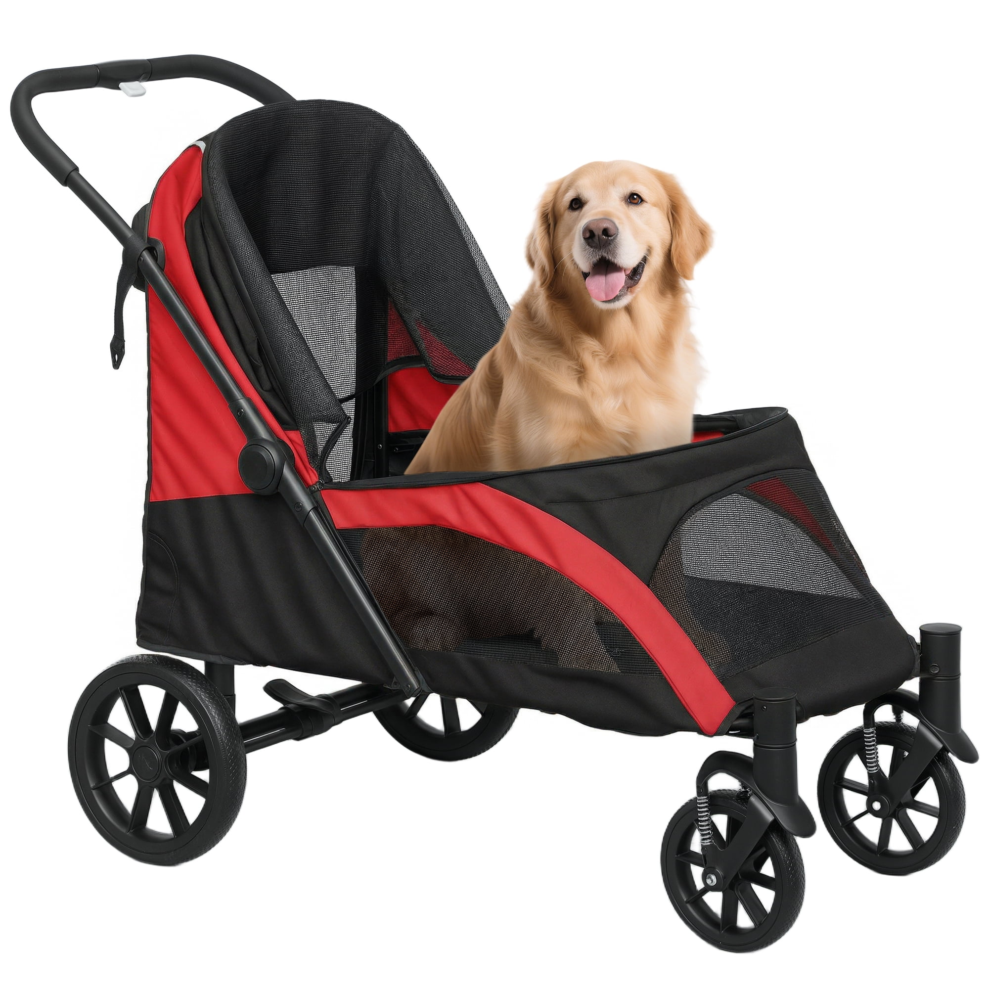 PawHut Pet Stroller Dog Stroller for Small to Large Cats, Black