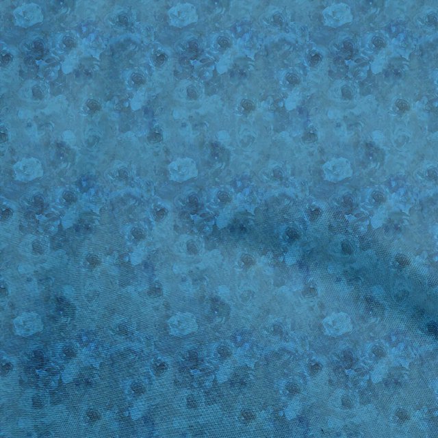 oneOone Velvet Blue Fabric Abstract Floral Sewing Material Print Fabric By The Yard 58 Inch Wide-2rb