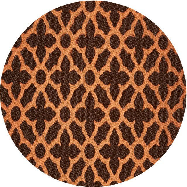 Ahgly Company Machine Washable Indoor Round Transitional Orange Area Rugs, 8' Round