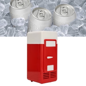 Mini USB Réfrigérateur de boisson refroidisseur de réfrigérateur de boissons refroidisseur chaud pour ordinateur portable, réfrigérateur à froid portatif pour soda simple refroidisseur rouge USB Bureau de bureau de réfrigérateur rétro alimenté