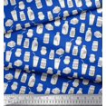 thumbnail image 3 of Soimoi Blue Velvet Fabric Jar & Bottle Kitchen Print Sewing Fabric Yard 58 Inch Wide, 3 of 3