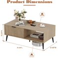 thumbnail image 3 of Coffee Table with Storage,41.34" Modern Tea Table with Sliding Wave Doors, 2-Tier Wooden Center Table for Living Room, Office & Outdoor Use, 3 of 7