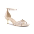 thumbnail image 1 of BLISSFUL STEP Women's Rhinestone Mesh Kitten Heels Sandals Nude (Size 7.5), 1 of 6