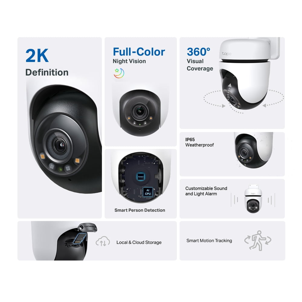 Caméra Wi-Fi de sécurité extérieure panoramique/inclinable TP-Link
