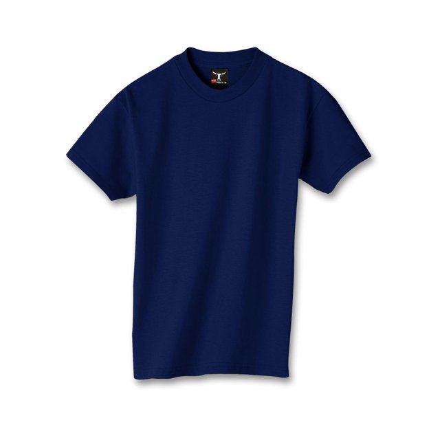 Hanes Beefy-T Boy`s T-Shirt, M, Navy