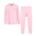 thumbnail image 3 of WRKEKC Boys and Girls Cotton-Blend Thermal Set 2-16Y Color-Block Trim Crew Neck Top & Pants Soft Stretch Winter Base Layer, 3 of 8