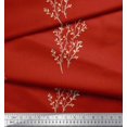thumbnail image 2 of Soimoi Red polyester Crepe Fabric Artistic Leaves Fabric Prints By Yard 42 Inch Wide, 2 of 3