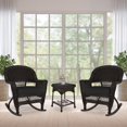 thumbnail image 3 of Jeco 3pc Wicker Rocker Chair Set in Espresso with Black Cushion, 3 of 11