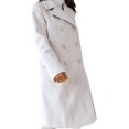 thumbnail image 1 of LinYooLi Manteau Caban à Double Boutonnage pour Femmes, Col Cranté, Hiver, Décontracté, Mélange de Laine, Long Shacket, 1 of 4