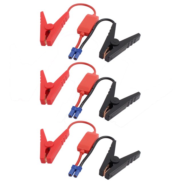 Unique Bargains 3pcs EC5 Connector Emergency Jumper Cable Alligator Clamps Booster Battery Clips