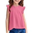 thumbnail image 1 of WEIYLL Girls T-Shirts Basic Ruffle Fly Sleeve Cute Tunic Crewneck Summer Casual Clothes for 2-3 Years, 1 of 6