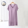 thumbnail image 2 of Timegard Pyjama pour Femme avec Soutien-Gorge Intégré Manches Courtes Col en V à Volants Tenue d'Intérieur Confortable Chemise de Nuit Décontractée, 2 of 5