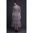 thumbnail image 3 of Bimba Robe Chemise à Carreaux Boutonnée Imprimée Col Mandarin Manches Retroussables - XX-Grand, 3 of 5