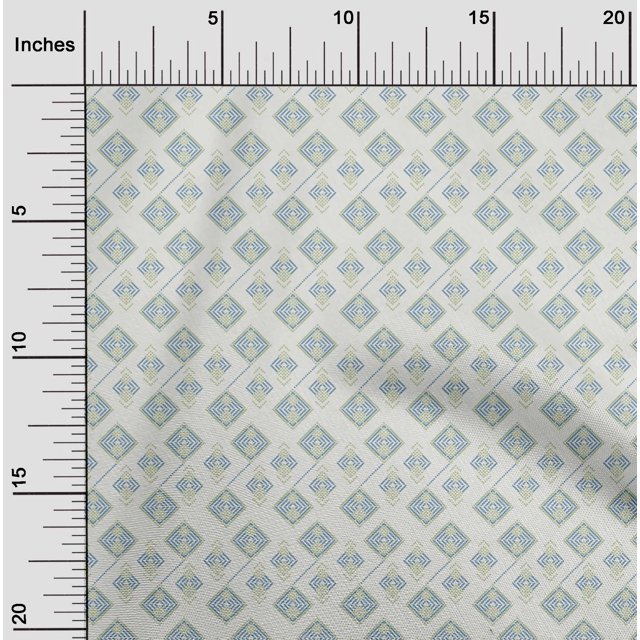 oneOone Silk Tabby Fabric Diamond Geometric Printed Fabric 1 Yard 42 Inch Wide