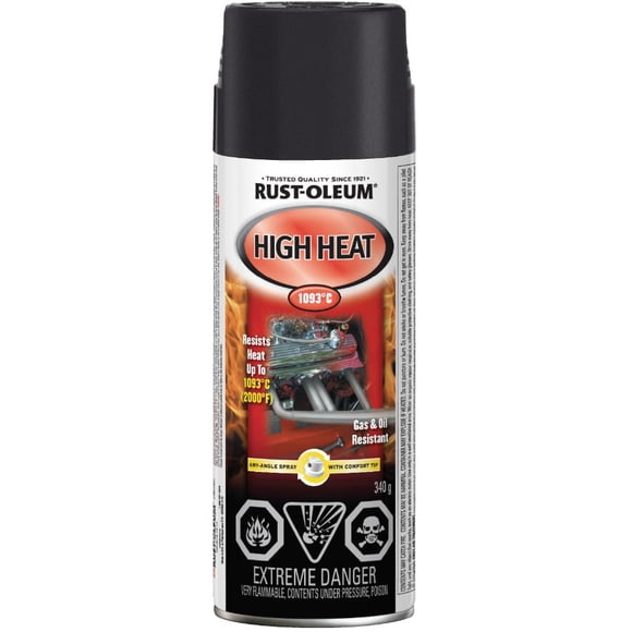 Rust-Oleum Specialty Automotive High Heat Paint in Flat Black, 340g