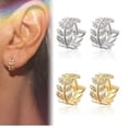 thumbnail image 1 of 18K Yellow Gold White Gold Crystal Hoop Earrings For Women, 1 of 2