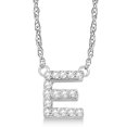 thumbnail image 1 of Petite Pave Diamond Initial Pendant Necklace 14k White Gold, 1 of 1