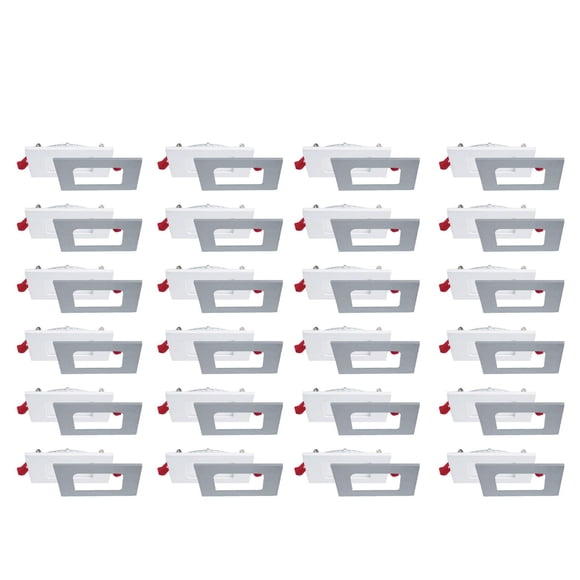 Nadair, 4" recessed slim lights, 3 built-in color temperature settings (3000K, 4000K, 5000K), Dimmable, Square, 24-pack