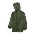 thumbnail image 1 of biudgviw Manteaux Coupe-Vent pour Femmes Imperméables Légers Manteau de Pluie de Course Hauts Protection UV à Capuche Vêtements d'Extérieur pour la Randonnée en Plein Air, 1 of 6