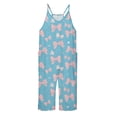 thumbnail image 3 of Girls Overall Bow Print Jumpsuits Rompers for Girls Spaghetti Strap Rompers with Pockets Girls Summer Outfits 11-12 Y, 3 of 5