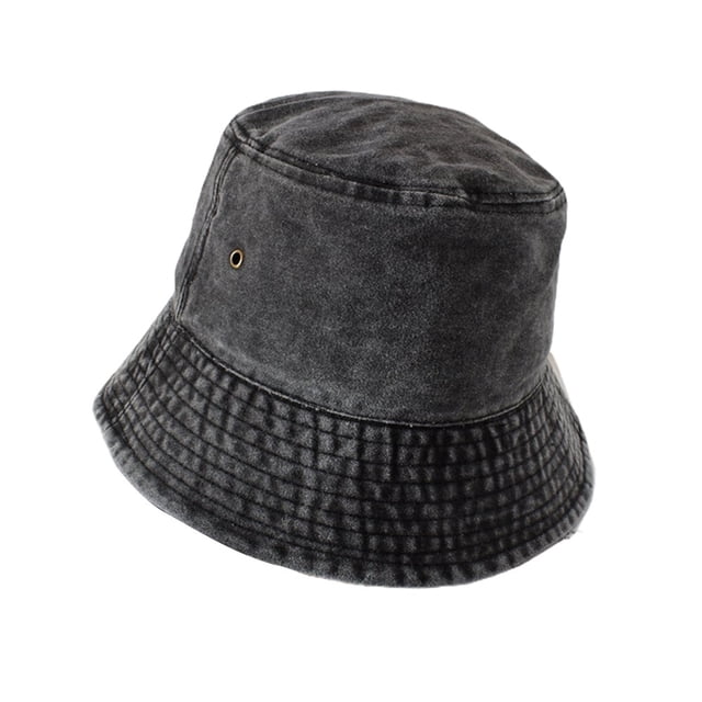 Bucket Hat Wine Red Fisherman Hat Vintage Foldable Denim Simple Style Bucket Hat for Men