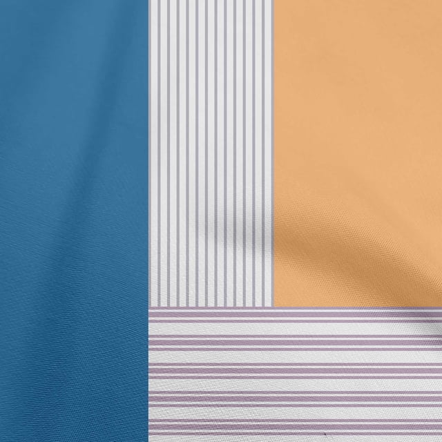 oneOone Rayon Medium Blue Fabric Stripes Fabric For Sewing Printed Craft Fabric By The Yard 56 Inch Wide