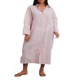 thumbnail image 1 of Robe Chemise pour Femmes à Manches Longues et Col Rabattu à Rayures, 1 of 9