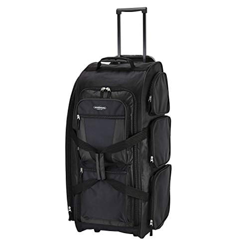 Travelers Club Xpedition 30 Inch Multi-Pocket Upright Rolling Duffel Bag, Black, 30-Inch