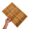 thumbnail image 4 of Miangastore Unfinished Wood Tray with 6 Compartments Rectangular Shape tray Multipurpose Organizer for Crayon Chalk Storage Art, 4 of 8