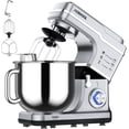 thumbnail image 1 of 7.5 QT Stand Mixer, 10-Speed Tilt-Head Electric Dough Mixer with Stainless Steel Bowl, Includes Dough Hook, Wire Whisk, and Beater, with Splash Guard for Home Cooks, Silver/Black, 1 of 7