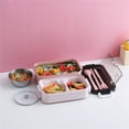 thumbnail image 1 of EGNMCR Stainless Steel Double-Layer Thermal Insulation Lunch Box With Tableware And Soup Bowl Lunch Boxs, 1 of 2