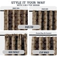 thumbnail image 3 of Vargottam Cotton Curtains for Windows - 3-in-1 Rod Pocket/Back Tab Short Window Drapes - Light Filtering Cotton Panels - Set of 2, 52"x63" - Dotted Flower Design (Brown), 3 of 8