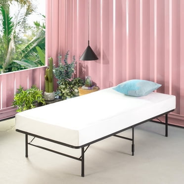 Zinus SmartBase Twin 14 inch Portable Folding Metal Platform Bed Frame, No Tools or Box Spring Needed, Black