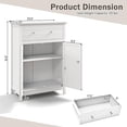 thumbnail image 3 of Gymax Armoire de Rangement de Salle de Bain Autoportante Grand Tiroir avec Tablette Ajustable Blanc, 3 of 9