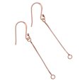 thumbnail image 1 of 2 Pcs Crochets d'Oreille en Argent sterling avec Chaîne Ressorts d'Oreille Rose, 1 of 8