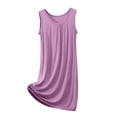 thumbnail image 1 of HUJlwoi Chemises de Nuit Grande Taille Modal Sans Manches Nuisette Basique Plissée Longue Robe de Nuit Coupe Ample Col Ras du Cou Robe de Nuit Unie, 1 of 6