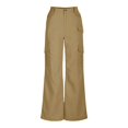 thumbnail image 3 of LOVZFMLL Pantalon pour Femme, Salopette Décontractée Unie Taille Haute d'Extérieur avec Poches Kaki, m, 3 of 7