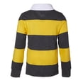 thumbnail image 3 of Sportoli Polo Rugby à Manches Longues à Larges Rayures en Coton 100 % pour Petits Garçons - Moutarde/charbon (Taille 2), 3 of 7