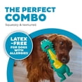 thumbnail image 4 of Outward Hound Latex-Free Big Squeak Turquoise Dino Dog Toy, 4 of 7
