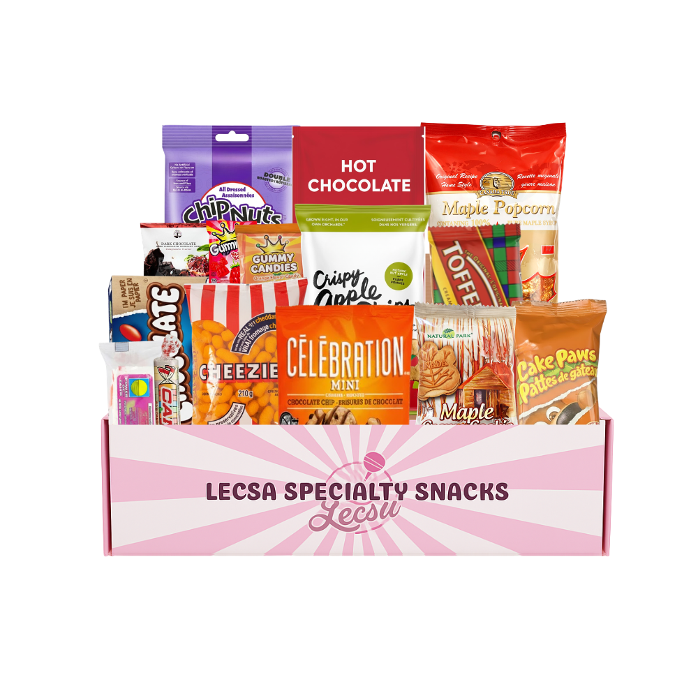 Canadian Snack Care Package - Variety Pack of Treats for Kids and Adults – Gift Basket of Delicious Sweets by Lecsa Specialty Snacks (Products may vary due to availability ) (Canadian Pack 15 Count)