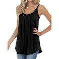 thumbnail image 3 of Innerwin Camisole Solid Color Women Tank Tops Party Sleeveless Loose Cami Black L, 3 of 6