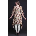 thumbnail image 4 of Bimba White Peony & Buttercup Floral Printed Tops For Women Asymmetric Kurti Summer Dress For Girls Medium, 4 of 6